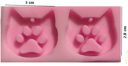 molde gatos con huella x2 ref. 327
