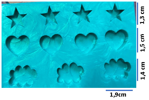 molde corazon estrellas nubes ref. 0240