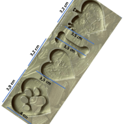 molde placa corazon animales ref. 0258