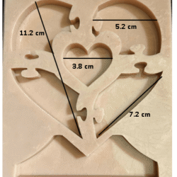 molde corazon rompecabezas con base ref. 290