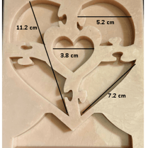 molde corazon rompecabezas con base ref. 290