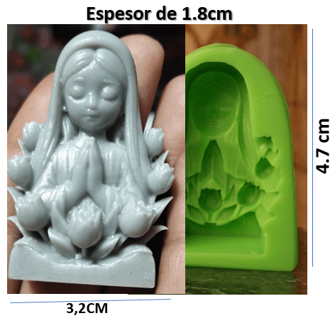 Molde de la Virgen Rosa Mistica Mini REF. J1077