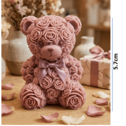 Molde de Oso con Rosas y Moño REF. J1093