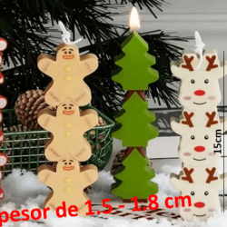 Molde de silicona Velas Navidad 5 diseños